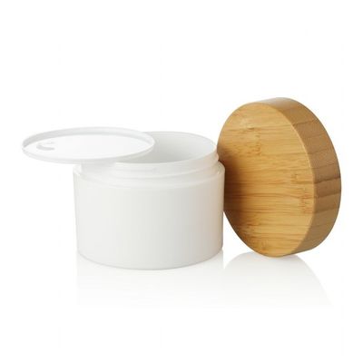 250ml de Vriendschappelijke Navulbare Schoonheidsmiddel Berijpte Plastic Kruik van HUISDIERENeco met Bamboedeksel