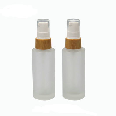 50ml berijpte Glasfles met Bamboeglb Kosmetische Container Dia 37mm* H95mmn