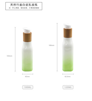 De groene Container van de het Dekselglb Kosmetische Lotion van Gradiëntopal glass bottle with wood