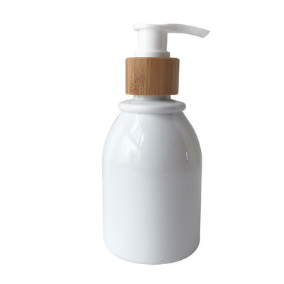 250ml berijpte Amber Cosmetic-HUISDIERENfles met Bamboepomp