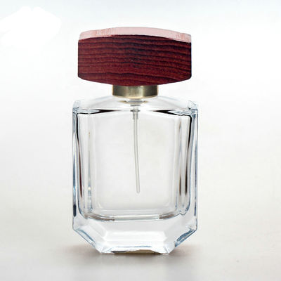 50ml ontruim de fles van het glasparfum met de nevel collarwith houten kappen van GLB en van de pomp