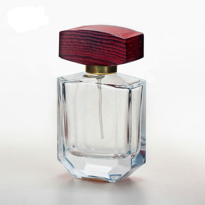 50ml ontruim de fles van het glasparfum met de nevel collarwith houten kappen van GLB en van de pomp