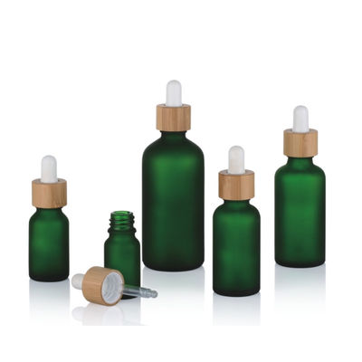 1oz lege Amber Black Essential Oil Glass-Druppelbuisjeflessen met Bamboedeksels
