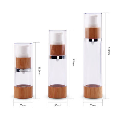 50ml lege het bamboe Navulbare Plastic Vacuüm Kosmetische Essentie Zonder lucht van Pompflessen