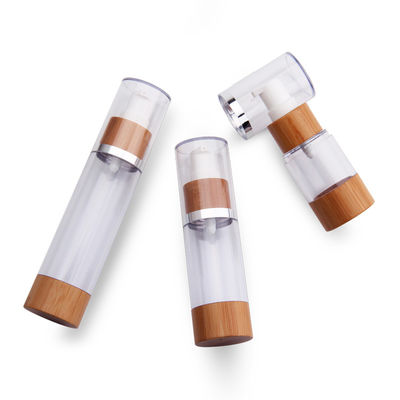 50ml lege het bamboe Navulbare Plastic Vacuüm Kosmetische Essentie Zonder lucht van Pompflessen