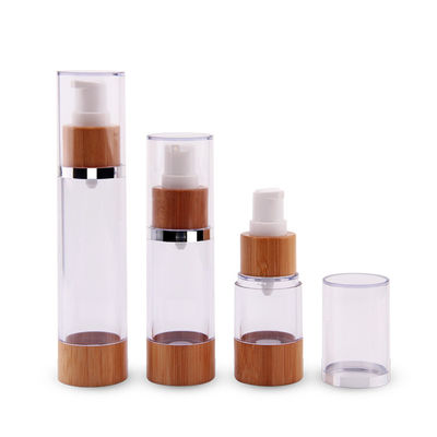 50ml lege het bamboe Navulbare Plastic Vacuüm Kosmetische Essentie Zonder lucht van Pompflessen