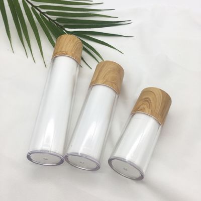 De hete fles zonder lucht van de de vacuümpomp kosmetische lotion van het verkoop witte dubbele roterende bamboe