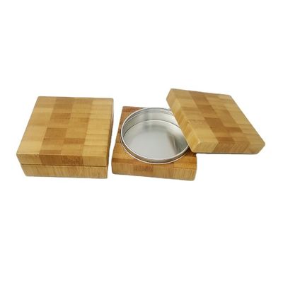 De lege Kosmetische Containers van het Kruikenaluminium met bamboedekking/oogschaduwpoeder