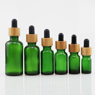100ml de Kosmetische Fles van het etherische olieglas met Bruine de Zorghuid van het Bamboedruppelbuisje