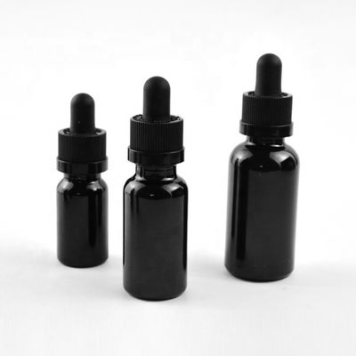 Matte Frosted Black Essential Oil-Glasfles met Cr-Druppelbuisjeglb Fles