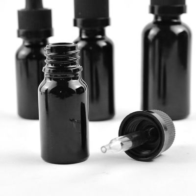 Matte Frosted Black Essential Oil-Glasfles met Cr-Druppelbuisjeglb Fles