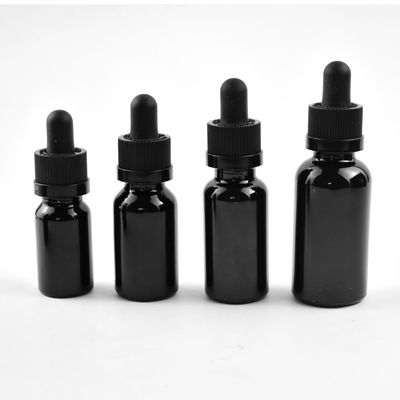 Matte Frosted Black Essential Oil-Glasfles met Cr-Druppelbuisjeglb Fles