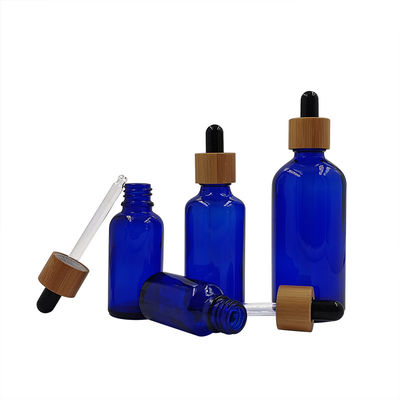 1oz lege Amber Black Essential Oil Glass-Druppelbuisjeflessen met Bamboedeksels