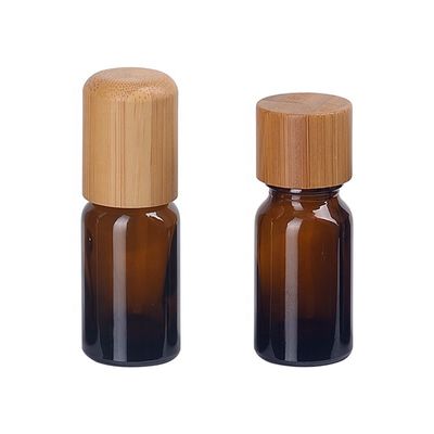 Lege Kosmetische Bruin van de etherische oliefles met 18mm Bamboe Houten Schroefdeksel