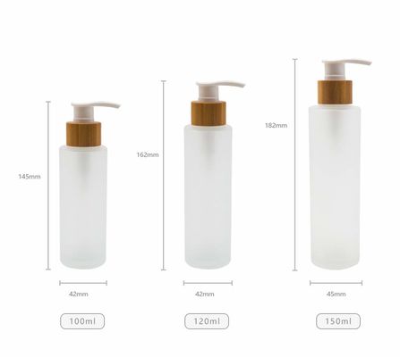 120ml berijpte Glasfles met van de de Containerpomp van de Bamboe Kosmetische Lotion de Zorghuid